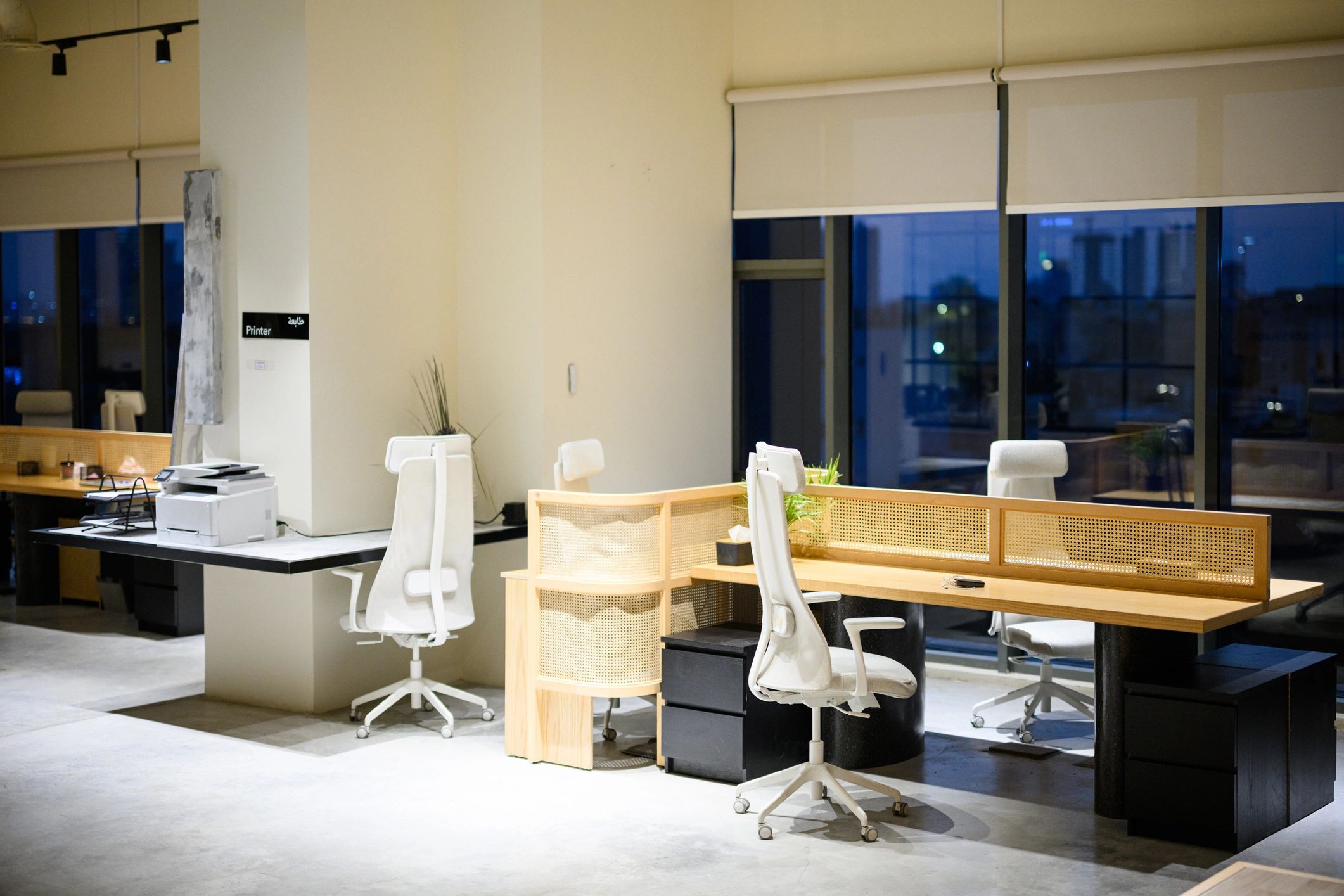 Modern real estate investment office interior